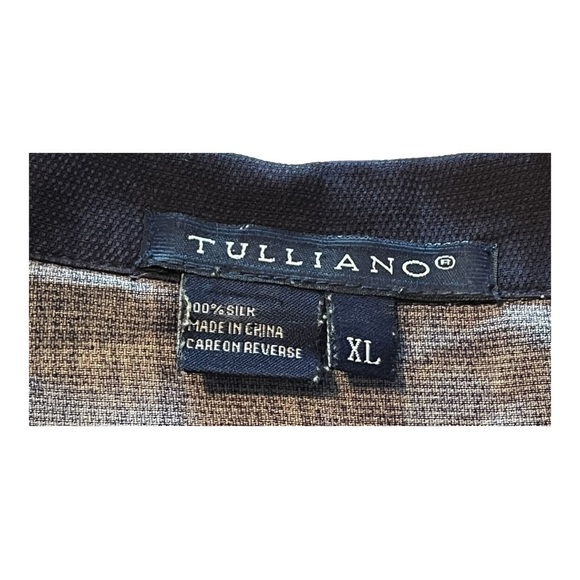 TULLIANO VINTAGE HAWAIIAN MARTINI SHIRT EMBROIDERED 100% SILK SIZE XL - Picture 4 of 5